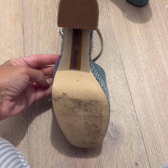 Sam Edelman Womens Kori Blue Denim Buckle Platform Heels Shoes NWT - Picture 8 of 11